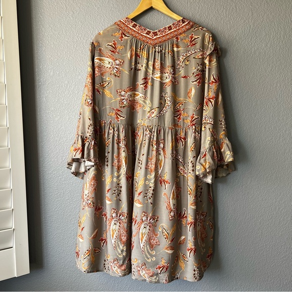 Vici Paisley Sage Mini Dress Large - Picture 4 of 12